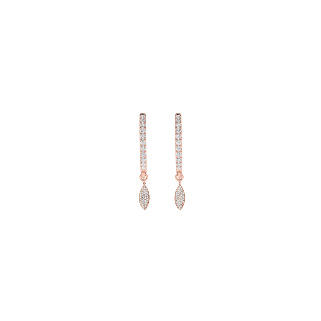 Diamond Pave Marquise Dangle Earrings