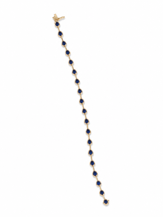 Fancy Shaped Blue Sapphire Bezel Bracelet – Henri Noël