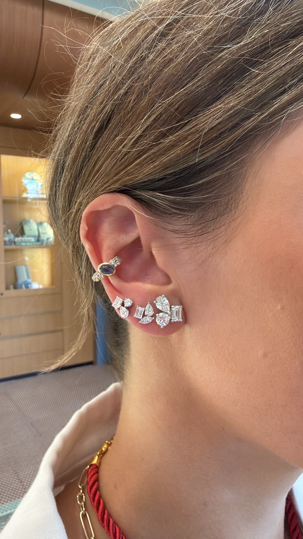 Small Fancy Shape Cluster Diamond Studs – Henri Noël