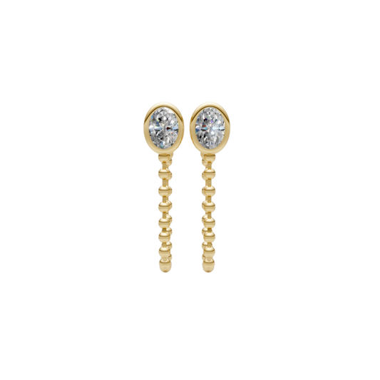 Bezel Oval Diamond Chain Drop – Henri Noël