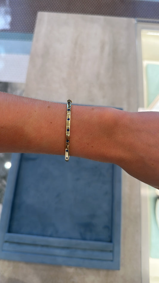 Blue Sapphire Flush Set Bangle