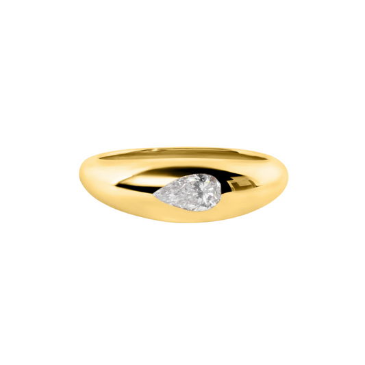 Mini Bubble Diamond Signet Ring