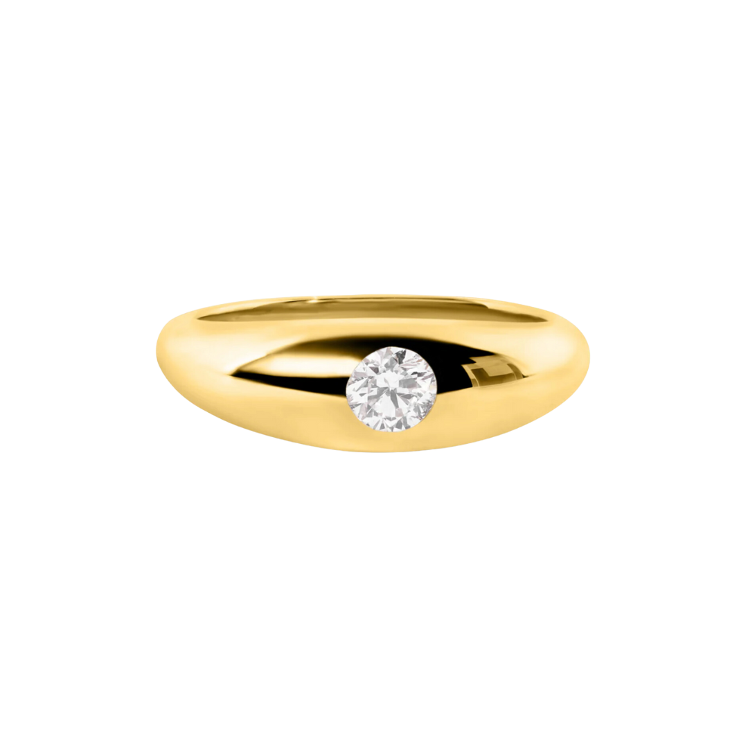 Bubble Diamond Signet Ring