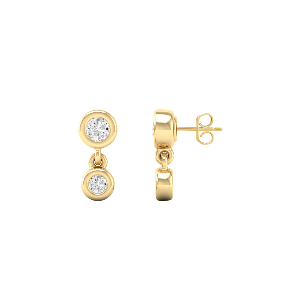 Double Diamond Bezel Studs