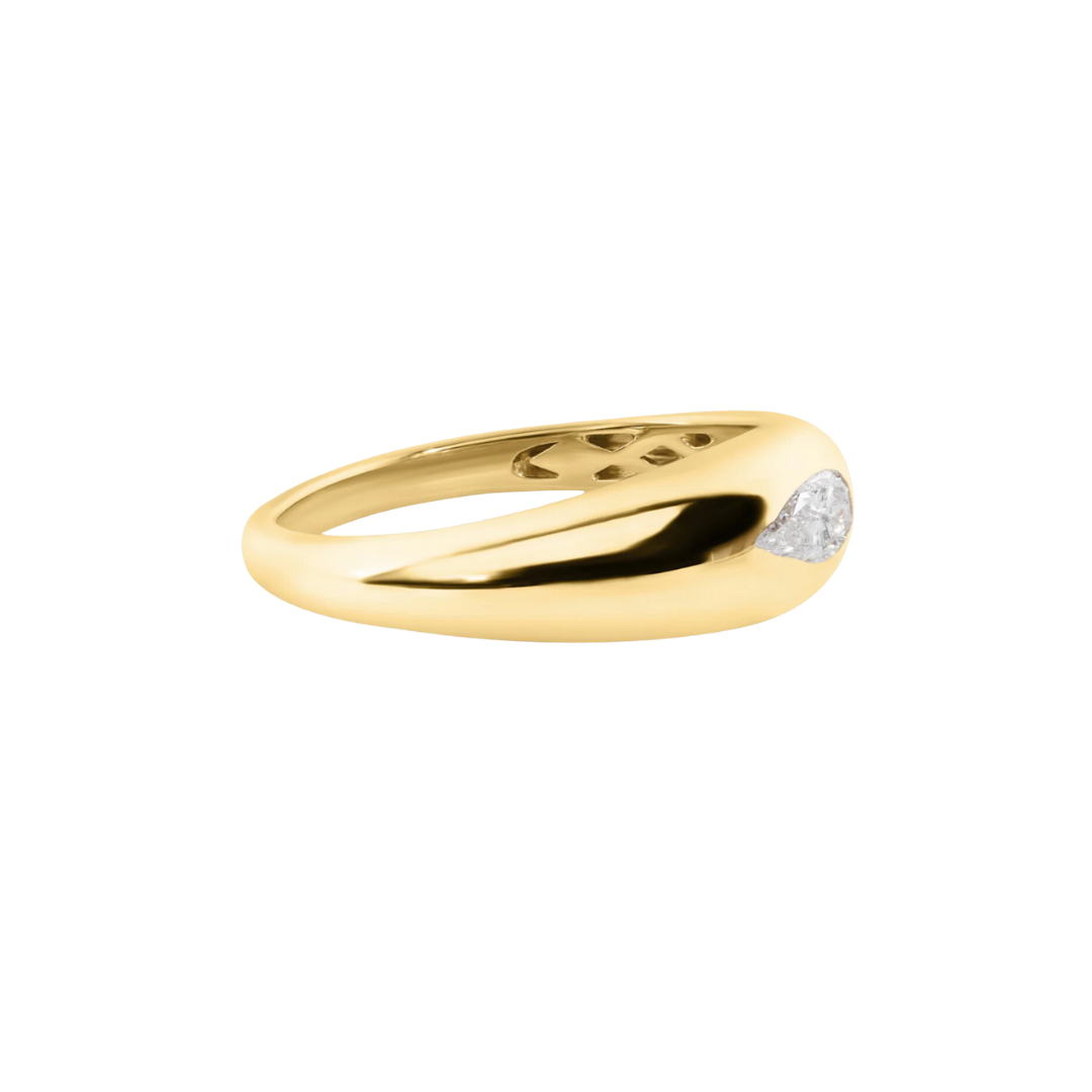 Bubble Diamond Signet Ring