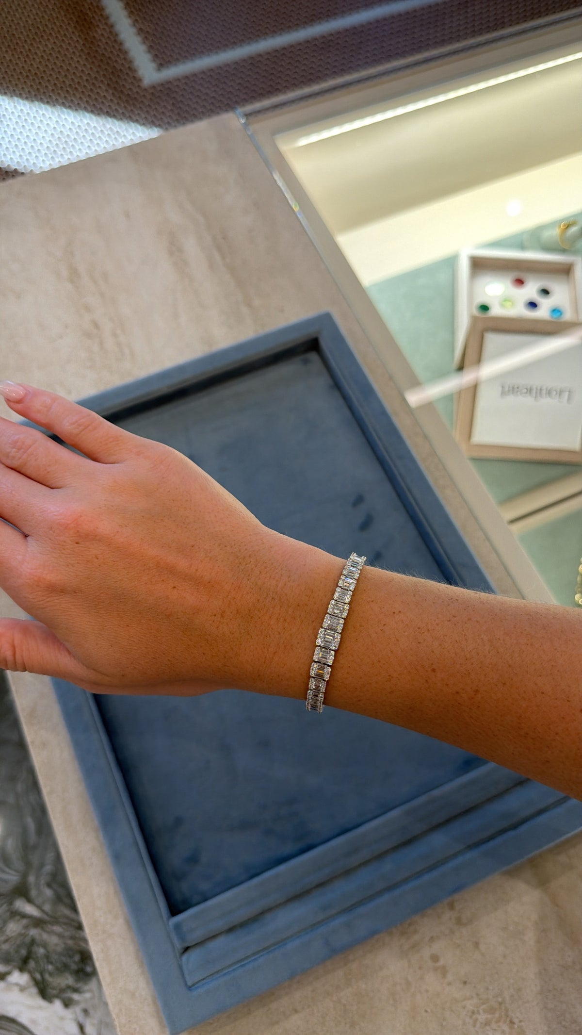 Graduated Emerald Cut Tennis Bracelet