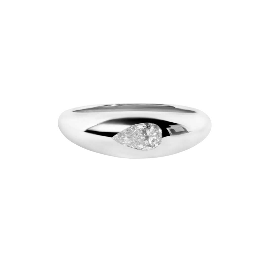 Mini Bubble Diamond Signet Ring