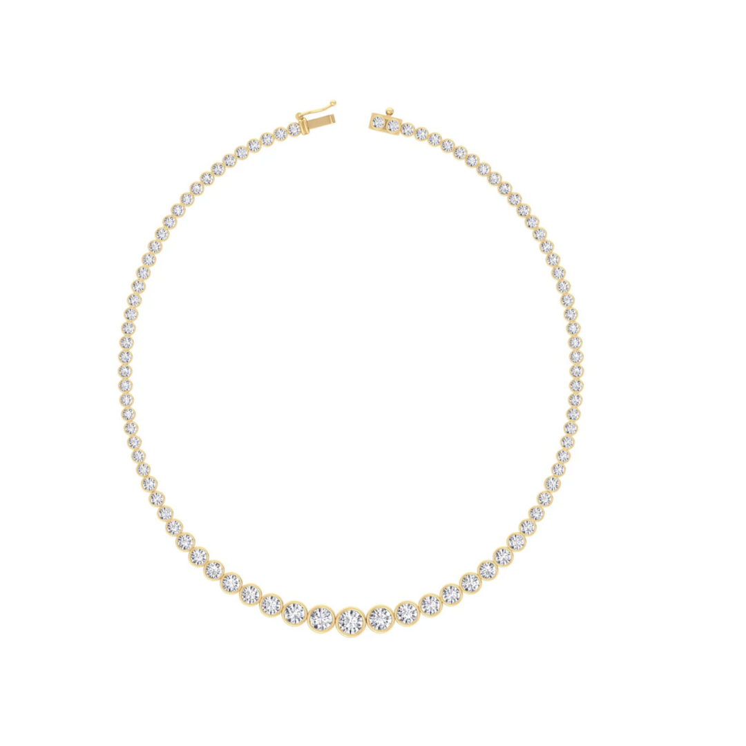 Graduated Diamond Bezel Tennis Necklace