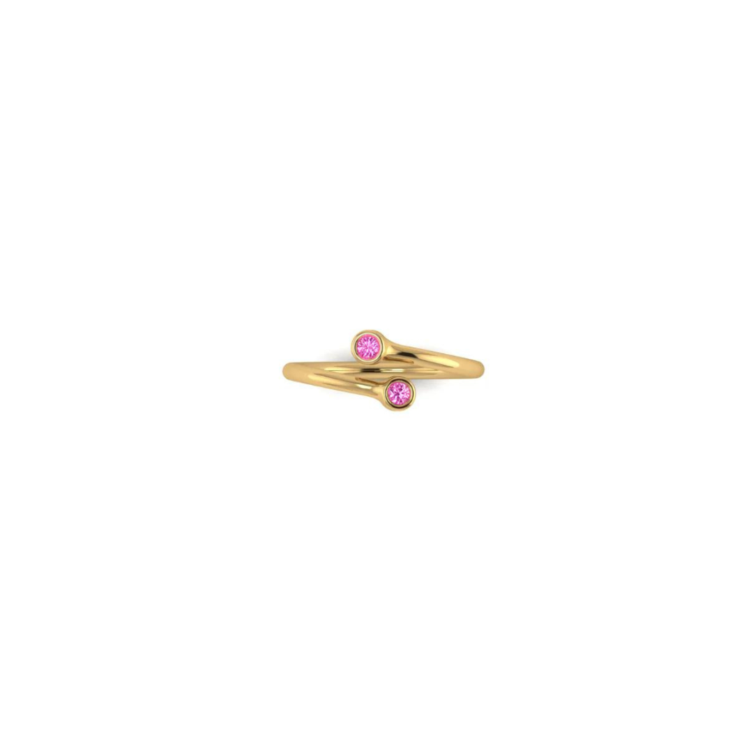 Twin Gemstone Pinky Ring