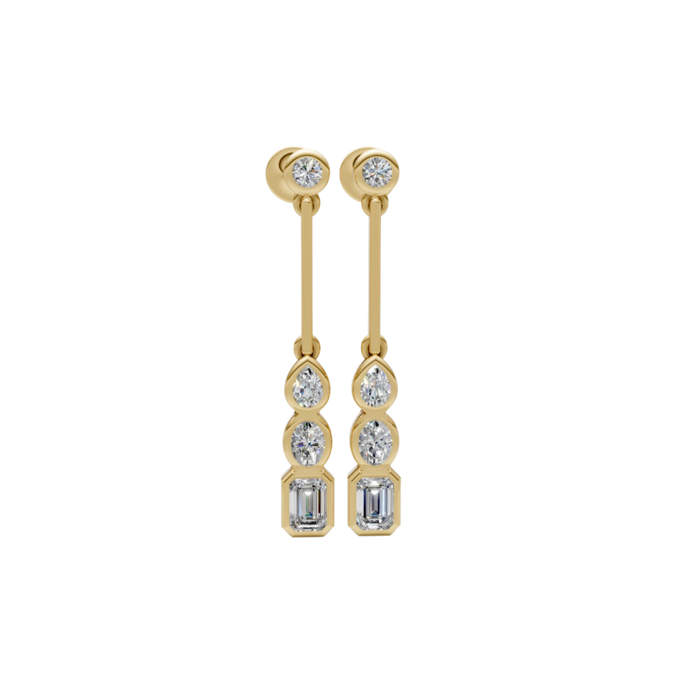 Multi Shape Diamond Bezel Bar Drop – Henri Noël