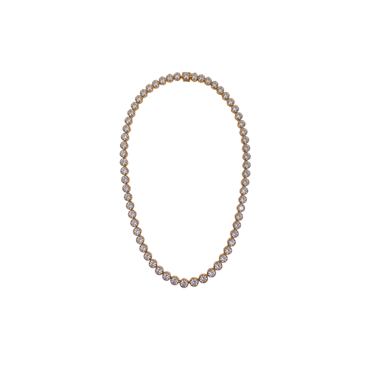 Bezel-Set Diamond Tennis Necklace