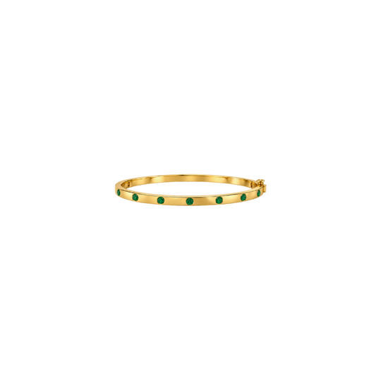 Emerald Flush Set Bangle