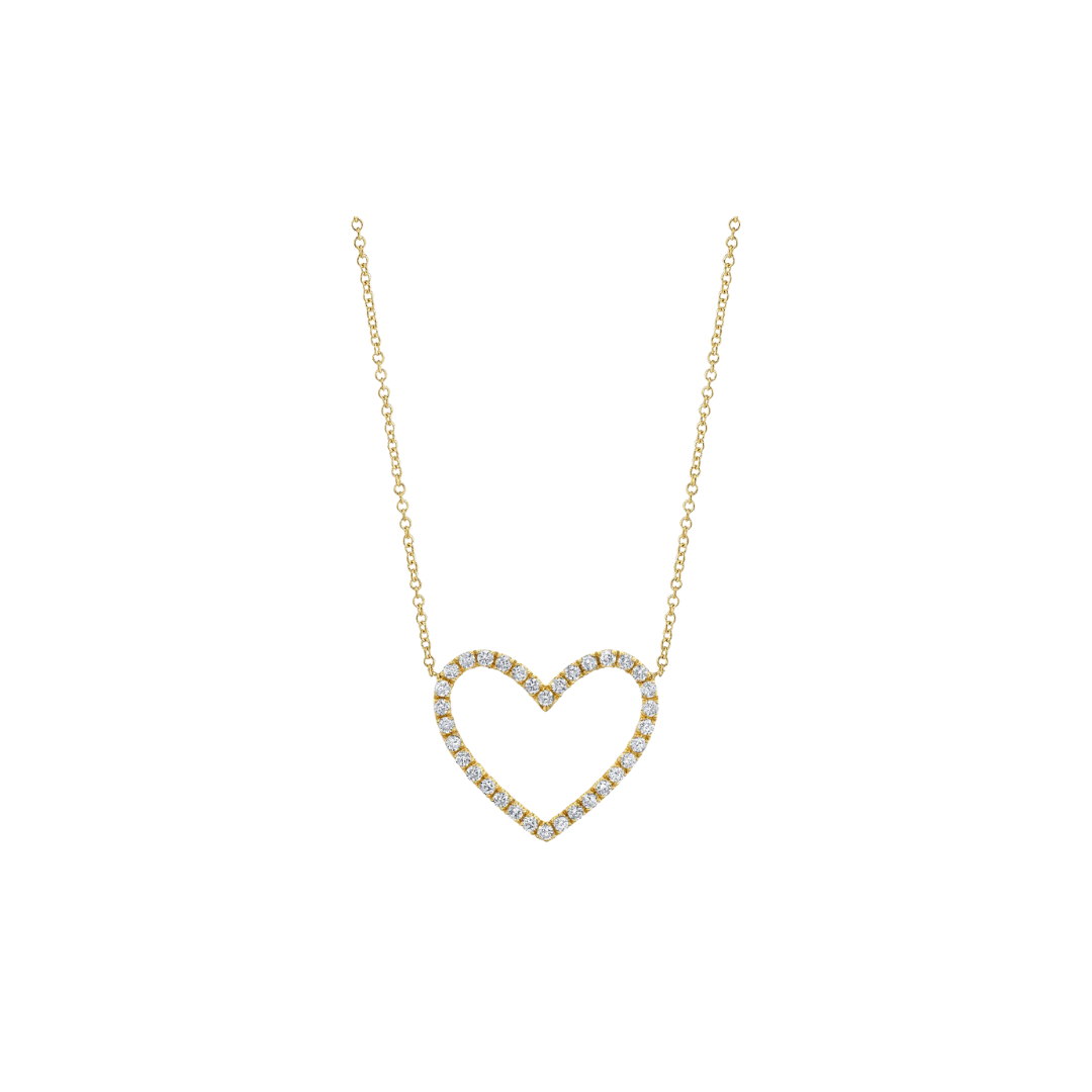 Diamond Pave Open Heart Necklace
