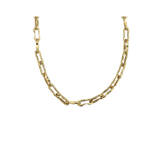 14K Curved Paperclip Chain Necklace