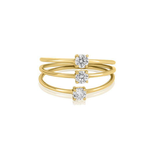 Round Diamond Triple Stacking Ring