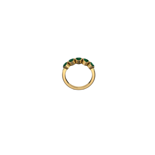 Bezel Emerald Heart Ring