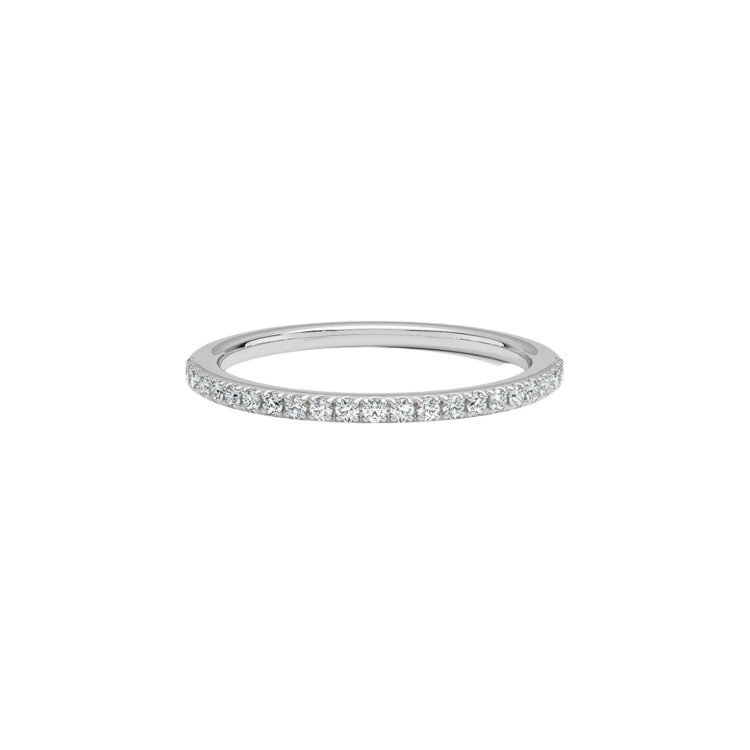 Petite Half Pavé Diamond Ring