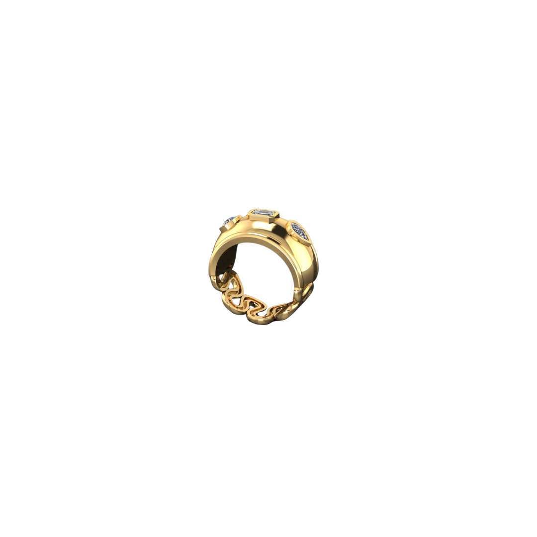 Bubble Diamond Wave Ring – Henri Noël