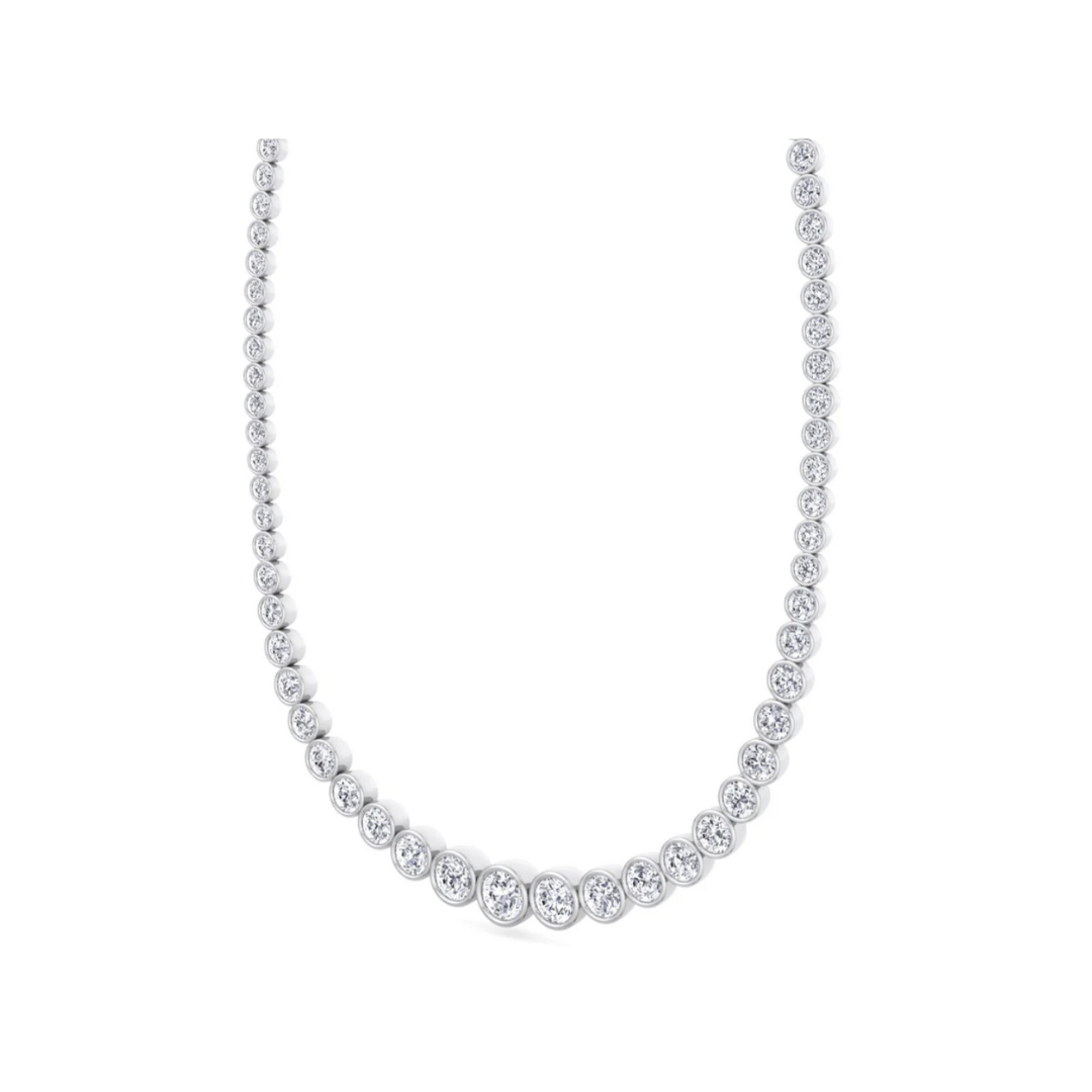 Graduated Diamond Bezel Tennis Necklace