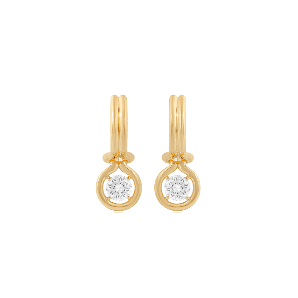 Diamond Bezel Drop Huggies – Henri Noël