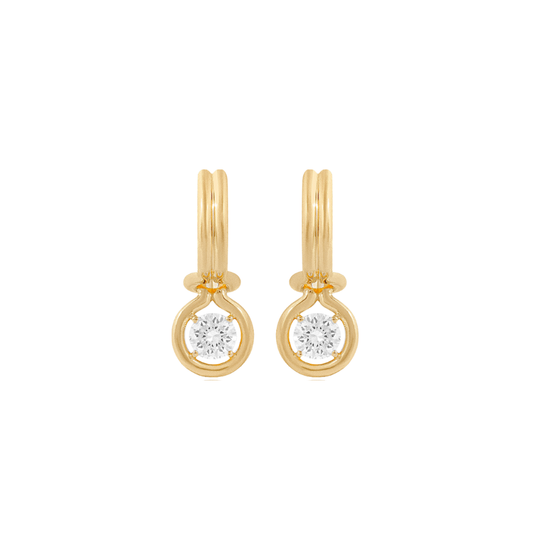 Diamond Bezel Drop Huggies – Henri Noël