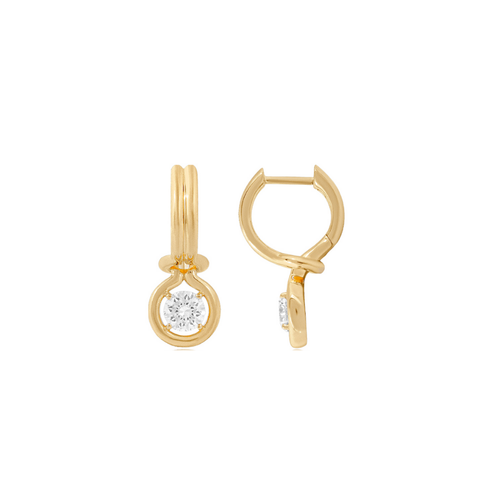 Diamond Bezel Drop Huggies – Henri Noël