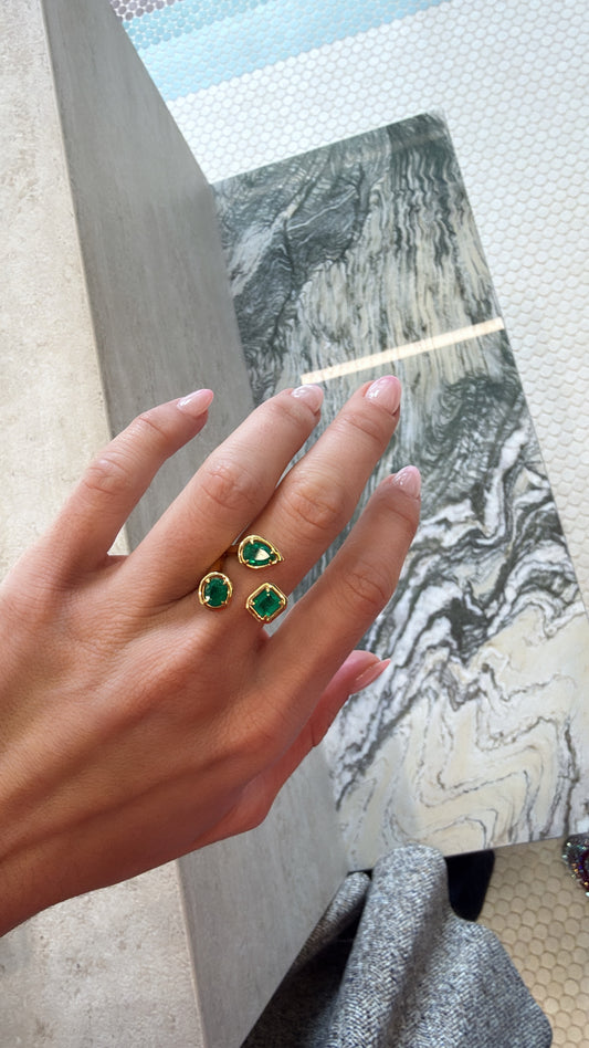 Fancy Shape Emerald Ring – Henri Noël