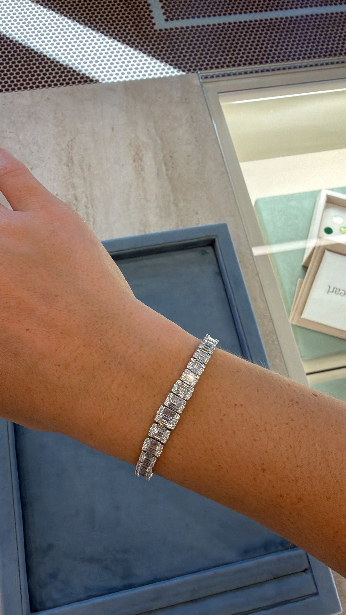 Graduated Emerald Cut Tennis Bracelet