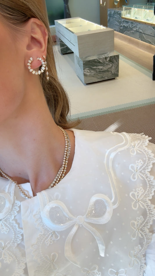 Multi Shape Diamond Open Hoops – Henri Noël