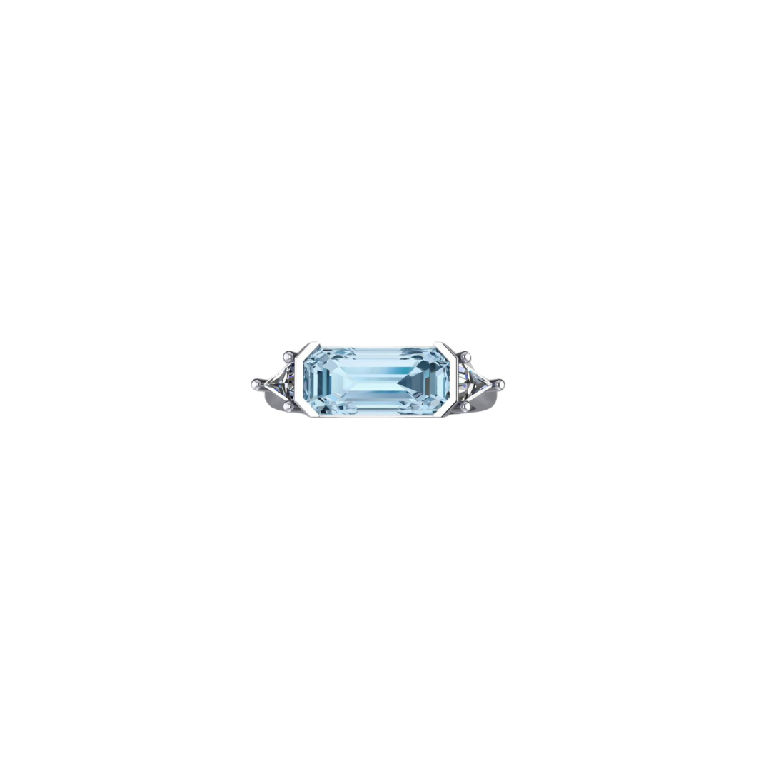 Aquamarine and Diamond Ring