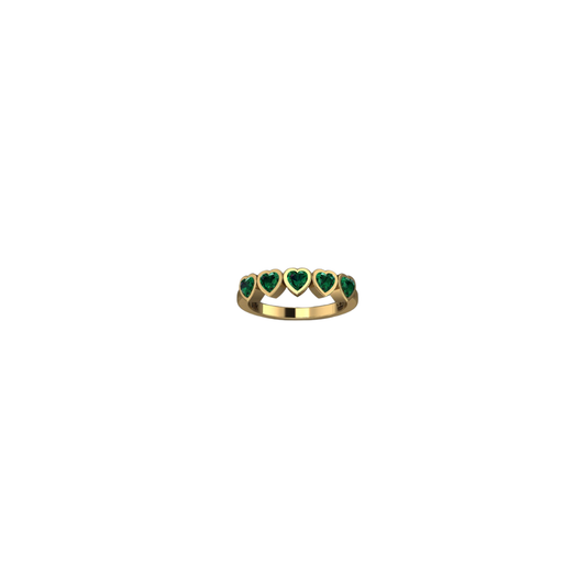 Bezel Emerald Heart Ring