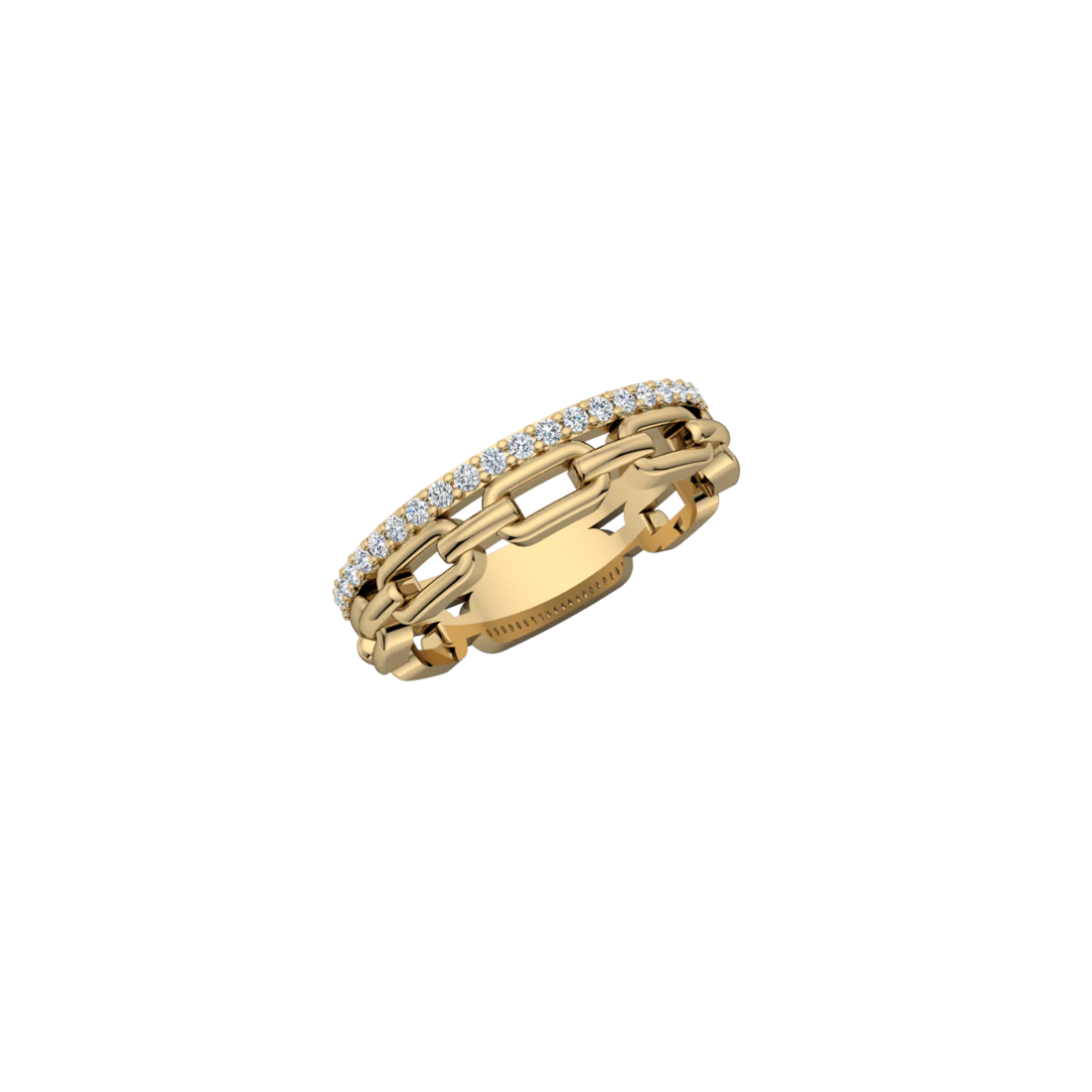 Pave Diamond Link Ring
