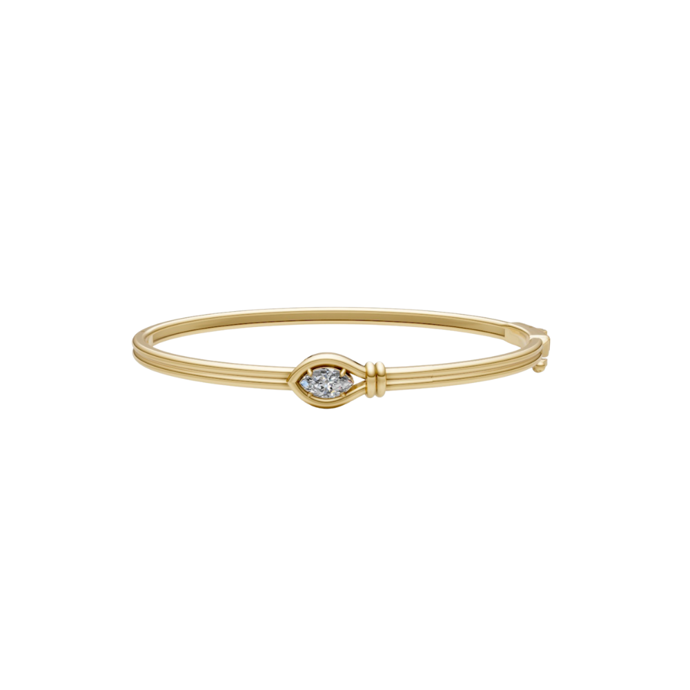 Marquise Diamond Knot Bezel Bangle