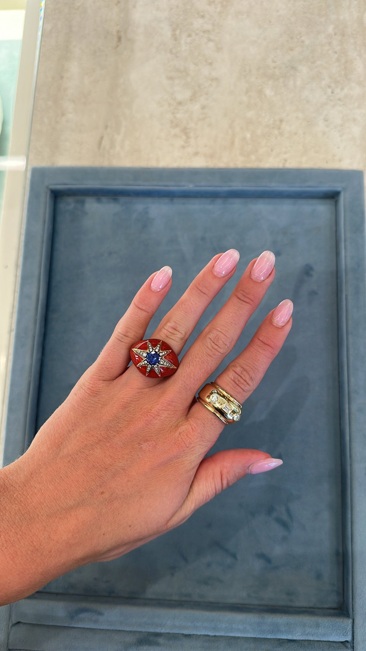Selim Mouzannar - Aïda Rusty Red Ring with Tanzanite