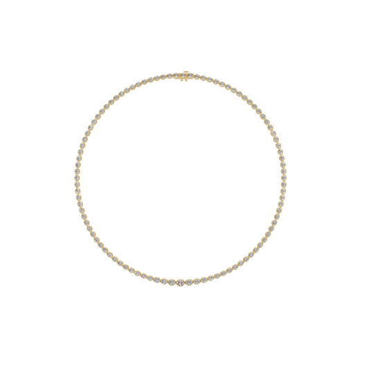 Graduated East West Oval Diamond Tennis Necklace