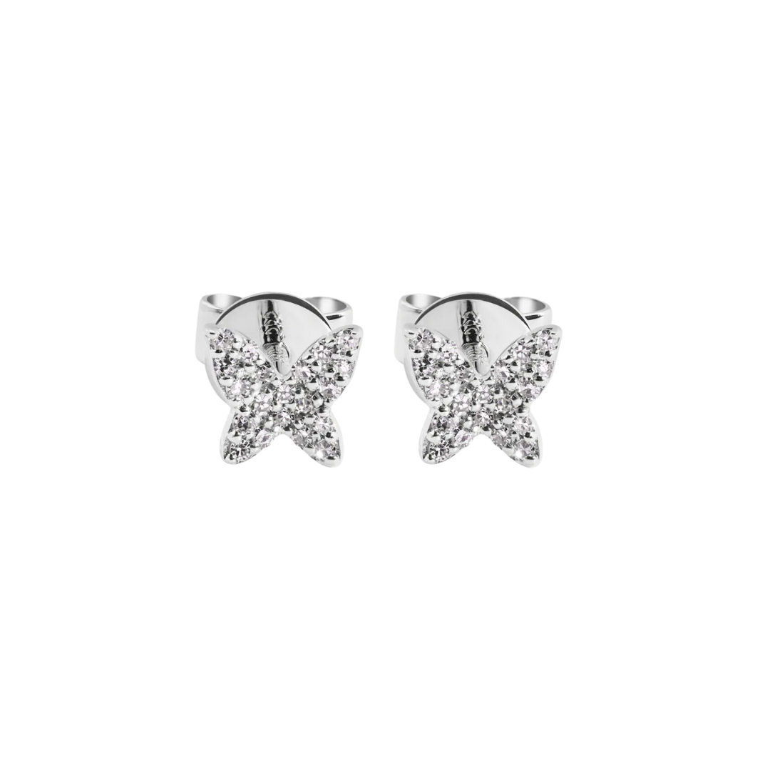 14K Diamond Butterfly Studs