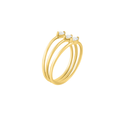 Marquise Diamond Triple Stacking Ring