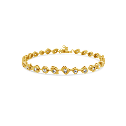 Fancy Gold Shaped Tennis Bracelet