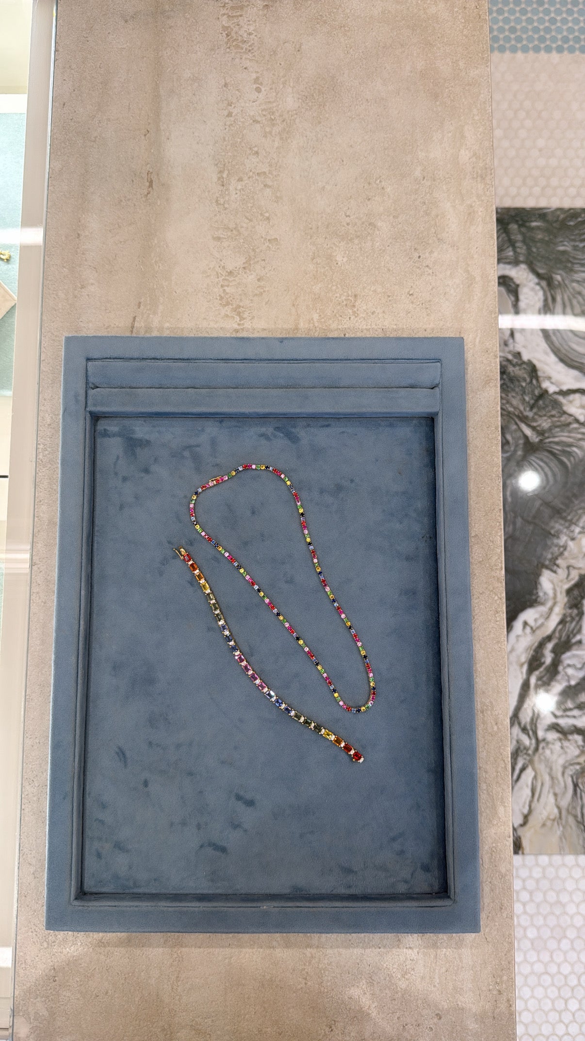 Rainbow Sapphire and Diamond Tennis Bracelet – Henri Noël