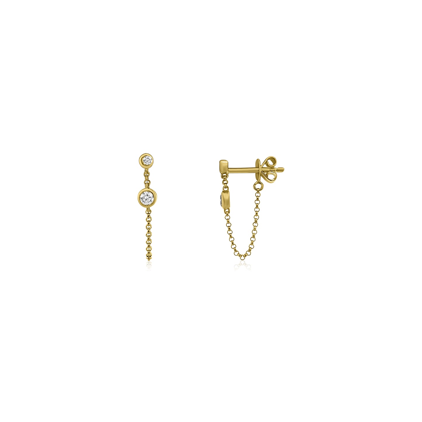 Double Diamond Chain Earrings