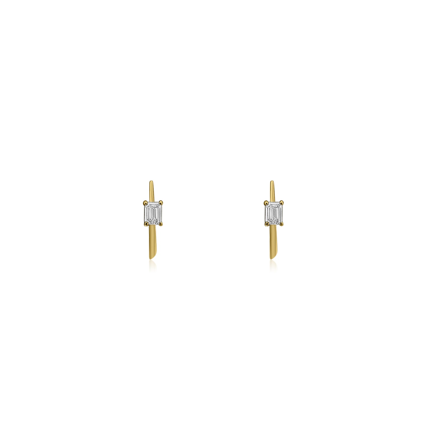 Emerald Diamond Bar Studs