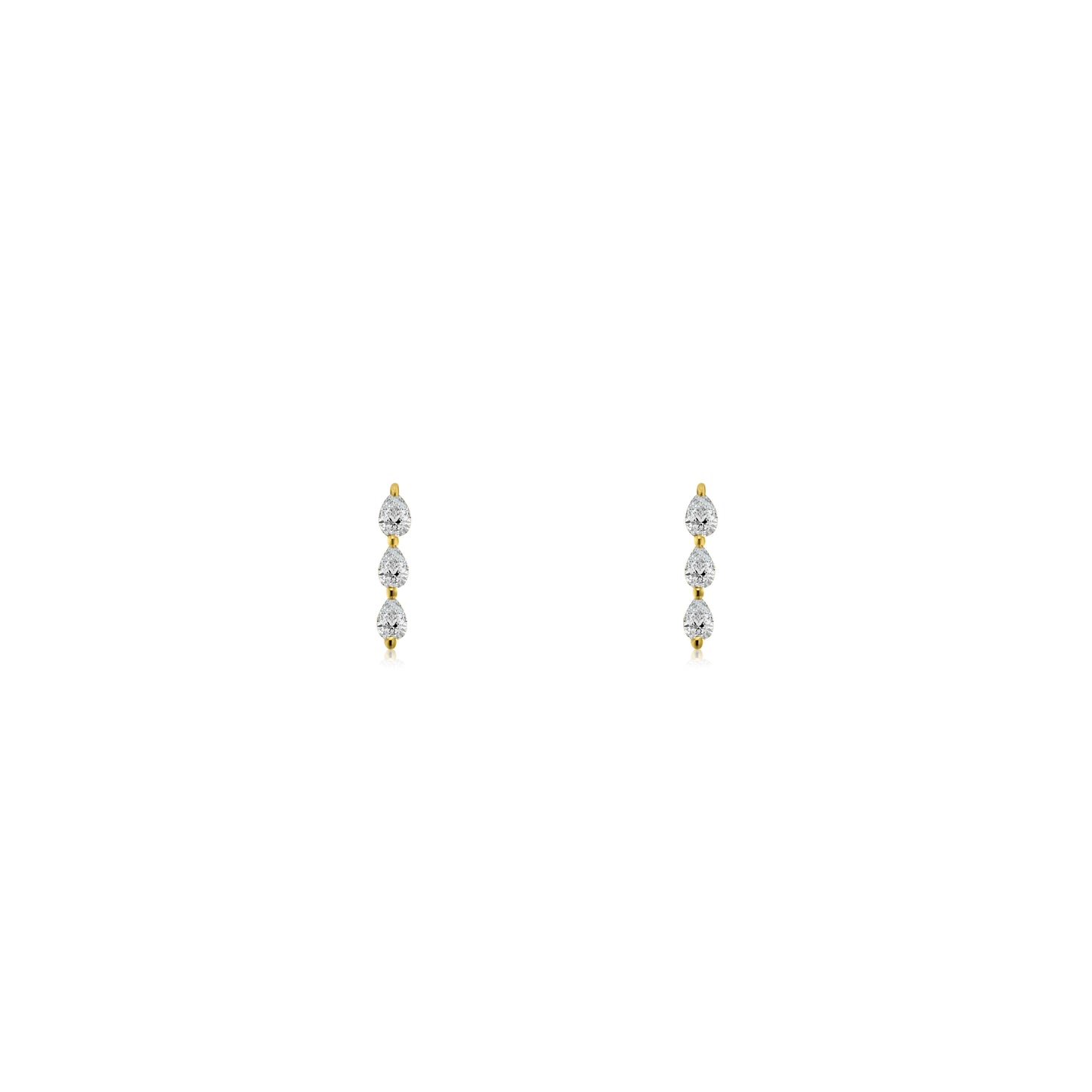 Triple Pear Diamond Drop Earrings