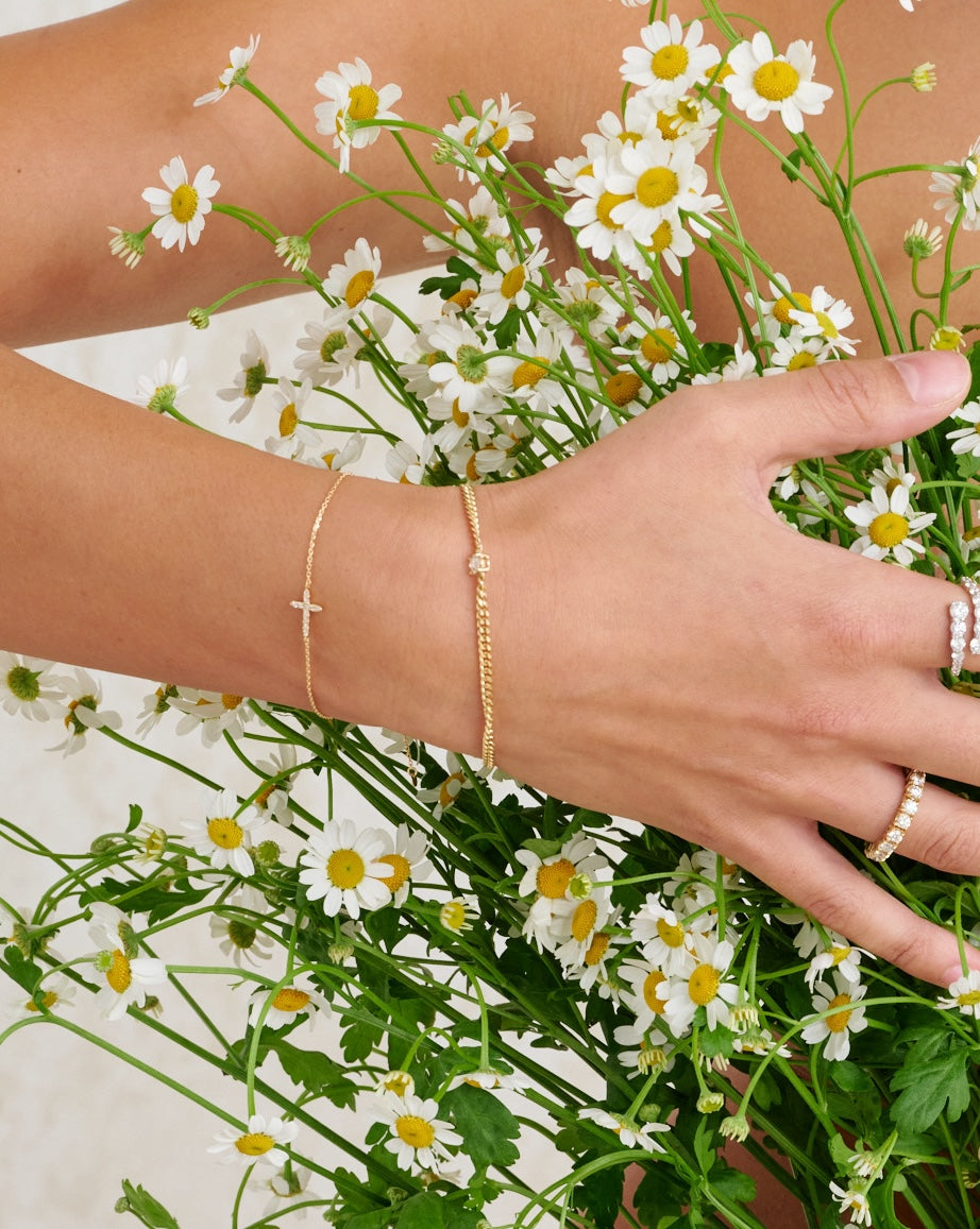 Adjustable Diamond Cross Bracelet – Henri Noël