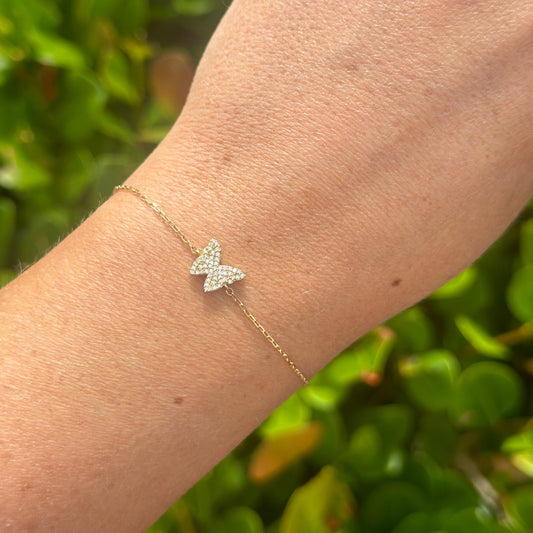 Adjustable Pave Butterfly Bracelet – Henri Noël