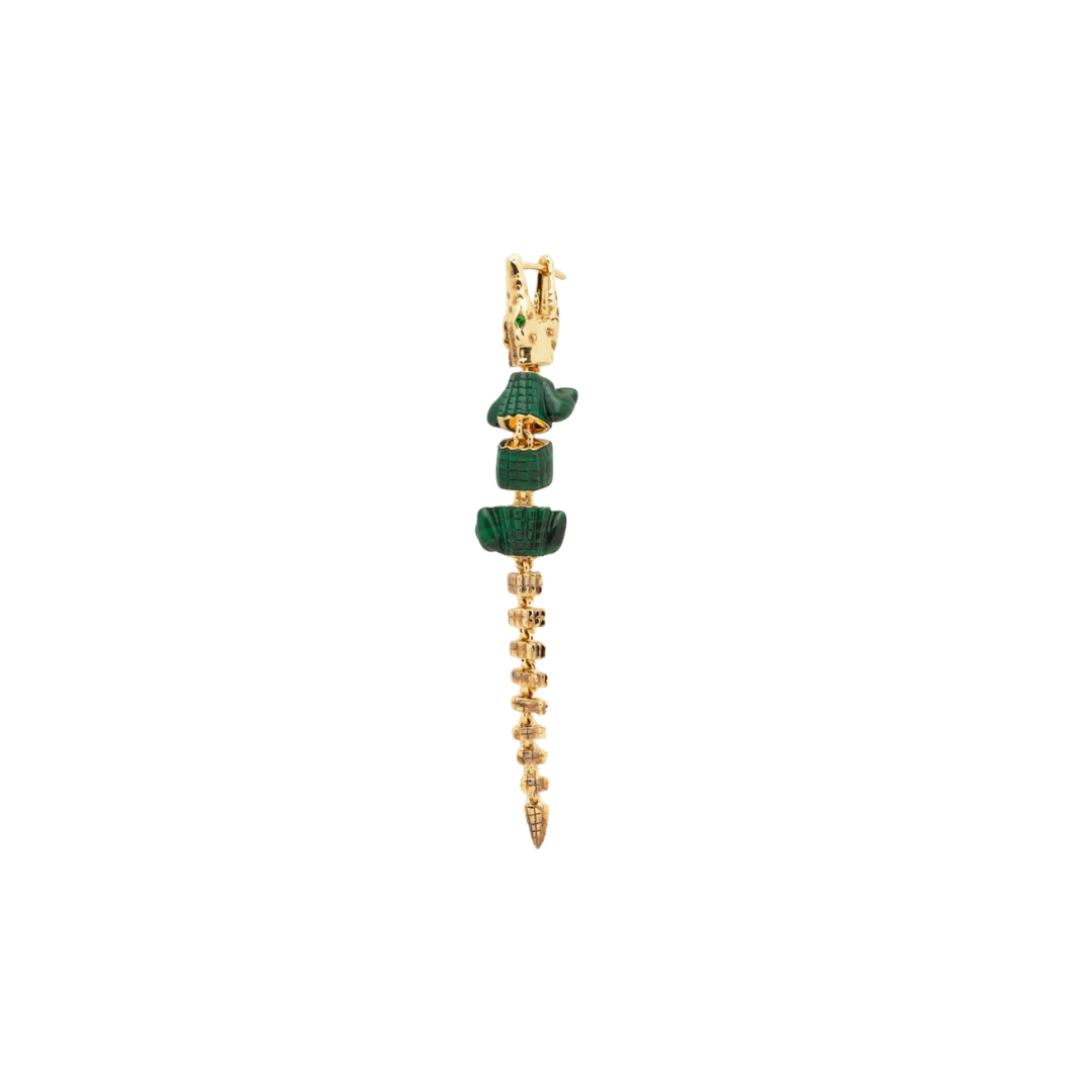Alligator Malachite Vertebrae Bite Earring – Henri Noël
