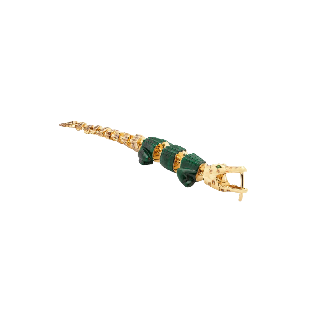 Alligator Malachite Vertebrae Bite Earring – Henri Noël