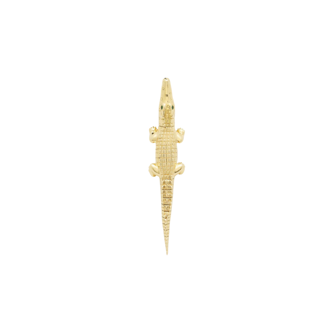 Alligator Yellow Gold Bite Earring – Henri Noël