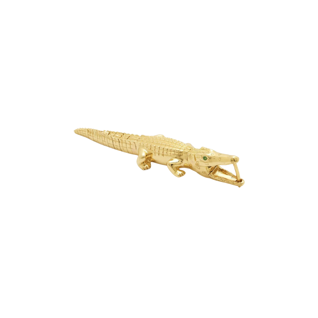 Alligator Yellow Gold Bite Earring – Henri Noël