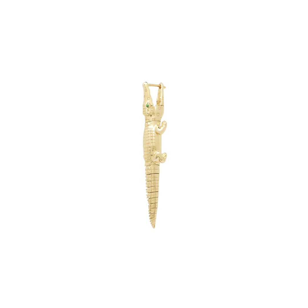 Alligator Yellow Gold Bite Earring – Henri Noël