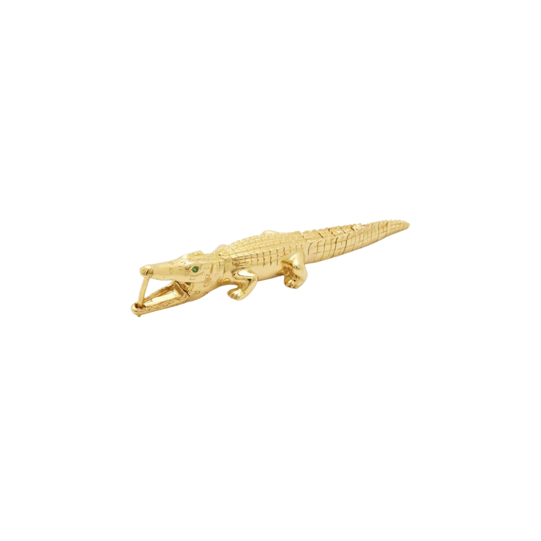 Alligator Yellow Gold Bite Earring – Henri Noël